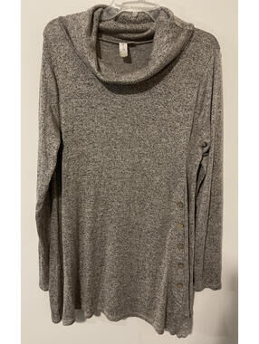 Misia Womens Large, Brown, Long-Sleeved, Tunic Style, Cowl Neck, Blouse! A1821